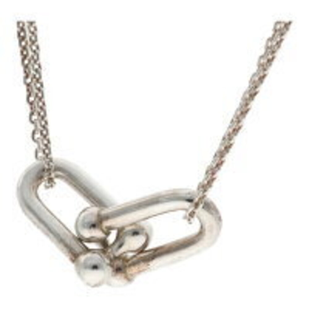 Tiffany Co Double Link Necklace Pendant Sterling Silver LI